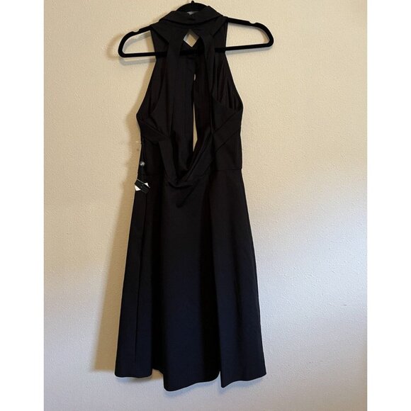 Adrianna Papell Dress 8 Black Crew Neck Shirt Open Back A Line Dress NWT NEW - Picture 11 of 16